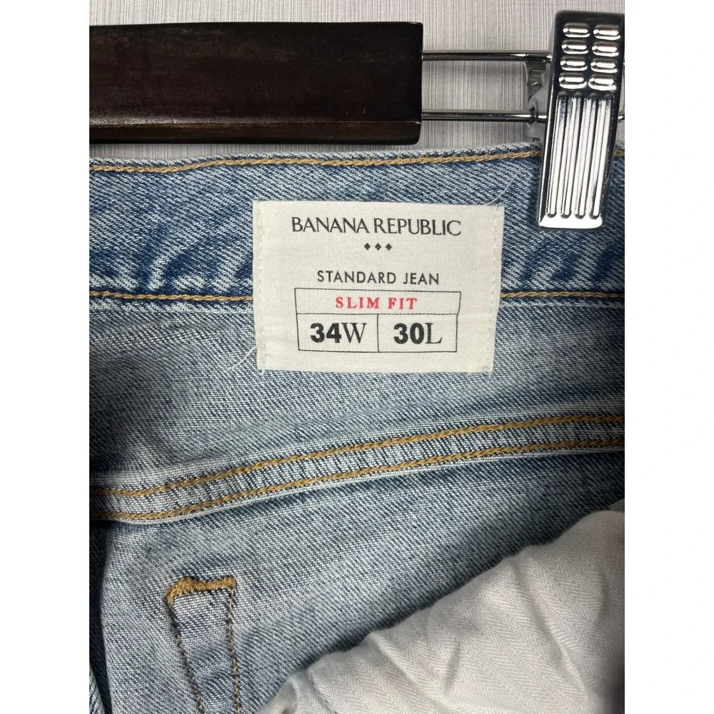 Banana Republic Jeans Mens 34 Light Wash Standard Jean‎ Slim Fit Denim Casual